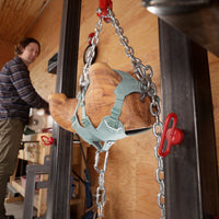 A Ruffwear employee tests the new Web Master™ Harness in our facility.