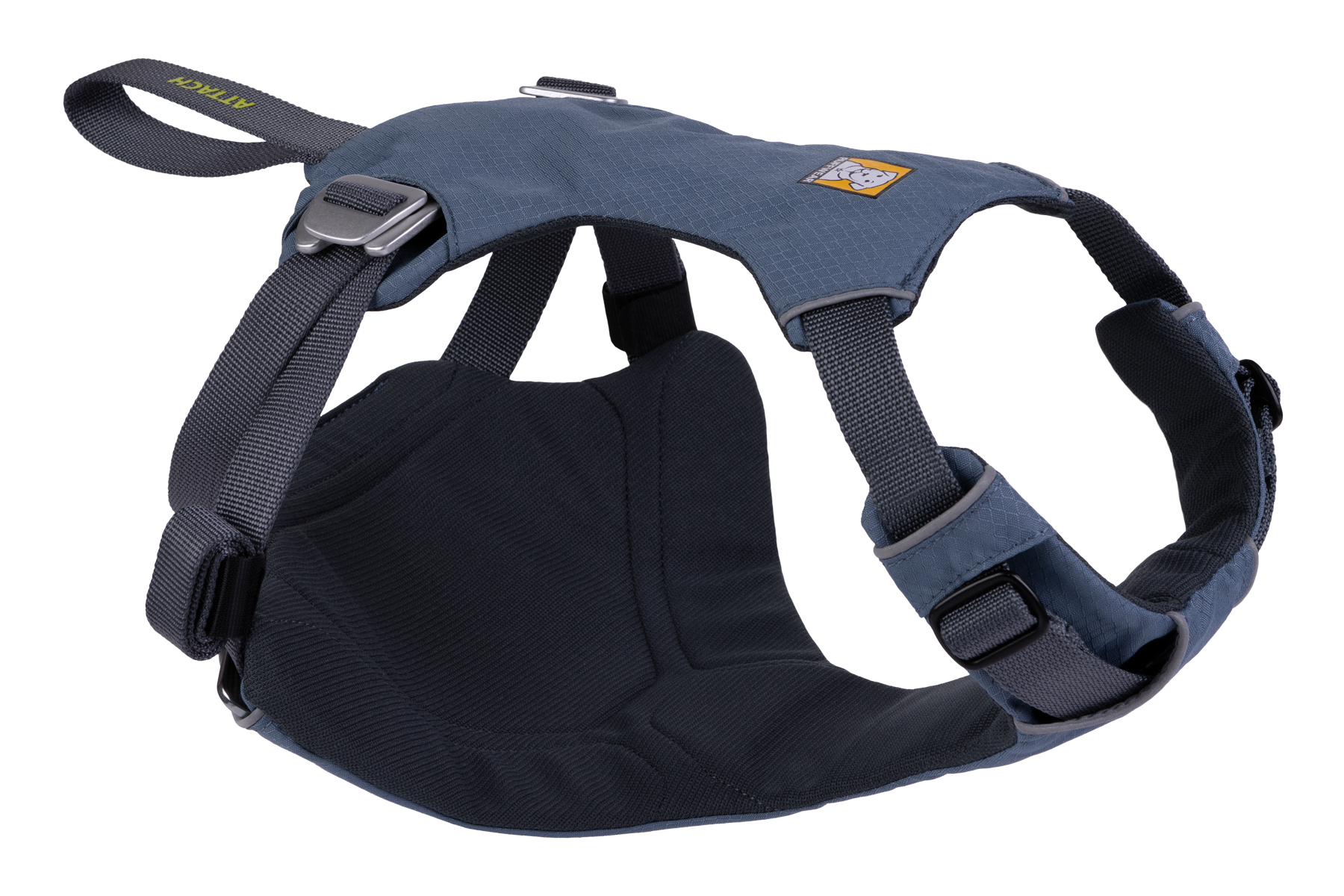 Dog harness seat clearance belt attachment