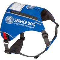 Blue access ID service dog vest.