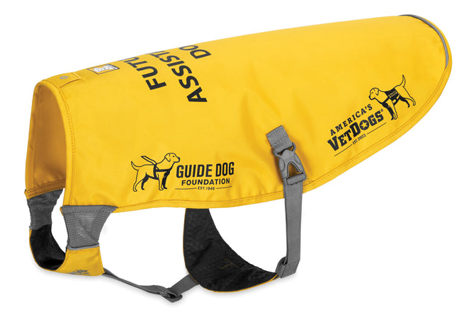 Protege vest with logos on it.