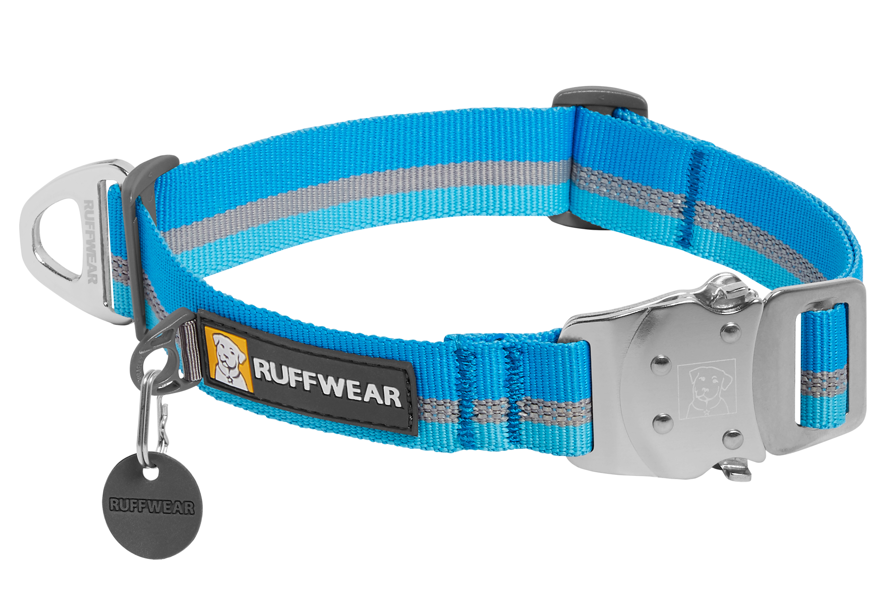 Vibrant Life Solid Nylon Dog Collar with Metal Buckle, Blue